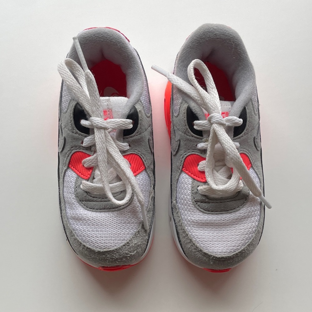 Nike Kids Gray and Orange Sneakers